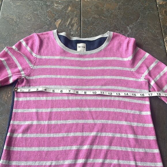 Nic+Zoe Vital Striped Top Sweater Pullover, Size XS - Picture 11 of 14